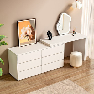 Commode de chambre à coucher moderne et simple avec lumière intégrée Cabinet seau <span class=keywords><strong>escamotable</strong></span> de maquillage de luxe en bois - Product Image 3