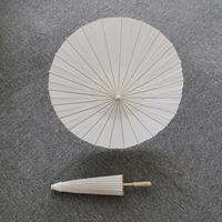 Parasol en bois personnalisé de 82 cm, mini-parasols en papier blanc pour mariage