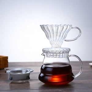 Caffettiera in vetro borosilicato per la preparazione di caffè <span class=keywords><strong>caldo</strong></span> e caffè congelato servire set di vetro - Product Image 3