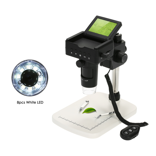 China 10X-220X Digital Microscope 2.4" LCD 1080P Full AV/USB Output 3.0MP LED Magnifier with Adjustable Stand Microscope
