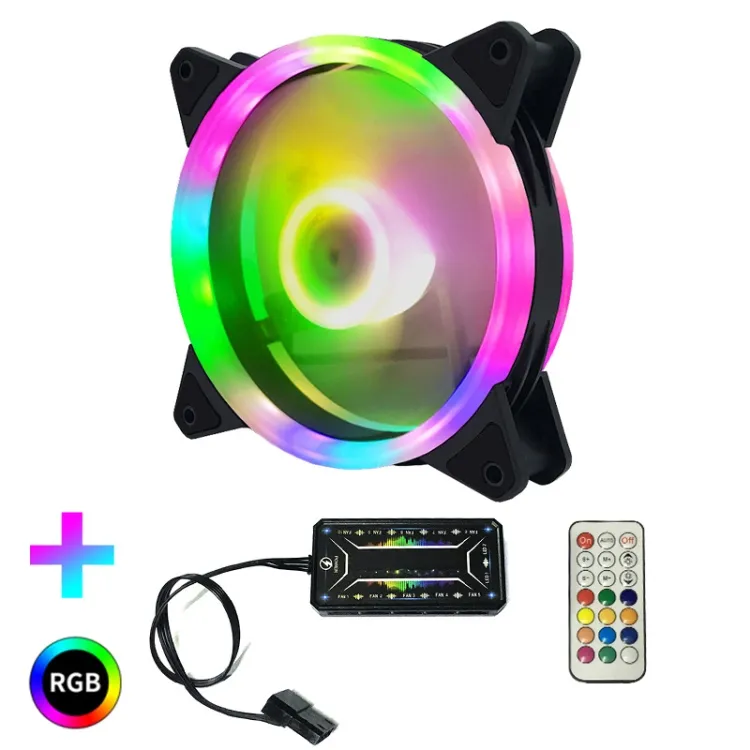 1 Quạt Có Điều Khiển Từ Xa Quạt RGB Bộ Tản Nhiệt Phát Sáng RGB CPU Máy Tính