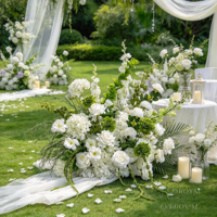 Nouvelle Composition Florale Artificielle en Boule Verte, Rose et Bleue pour Mariage, Faite à la Main, pour Allée de Cérémonie et Centre de Table, Décoration de Mariage en Gros