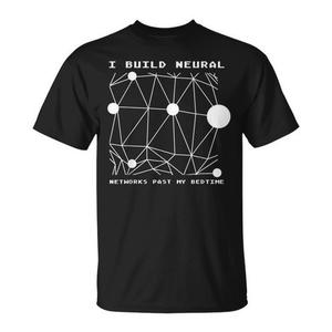 T-shirt I Build Neural Networks sur le thème de la robotique et de l'ingénierie IA, noir, coupe standard pour homme - Product Image 1