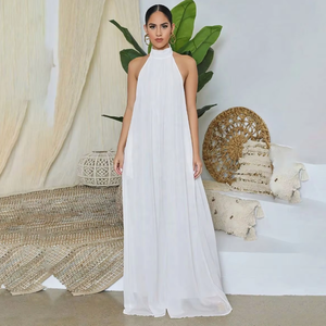 Combinaison décontractée d'été en mousseline de soie à taille haute et dos nu pour femmes européennes et américaines - Product Image 1