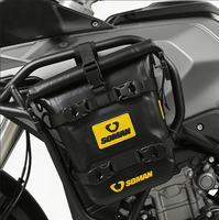 Sac de protection pour moto, 6 compartiments extensibles, étanche IPX6, sac de rangement pour moto en PVC 500D, noir/jaune/fibre de carbone