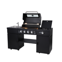 Cuisine extérieure modulaire Offre Spéciale Barbecue indépendant Barbecue à gaz avec four Réfrigérateur Armoire combinée