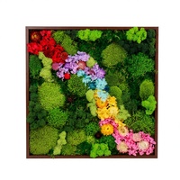Décoration murale moderne de luxe pour maison et hôtel, peinture 3D colorée de fleurs naturelles, mousse de renne stabilisée, cadres en bois
