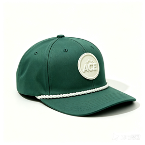 Custom 6-Panel Flat Brim Snapback <b>Cap</b> Embossed ACE <b>Mountain</b> Logo Rope Snapback Hat Image Outdoor Green Flat Brim <b>Cap</b> OEM ODM - Product Image 6