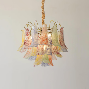 Lámpara de Araña de Cristal Estilo Murano Colorida, en Forma de Pétalo, para Sala de Estar, Vestíbulo de Hotel, Villa - Product Image 1