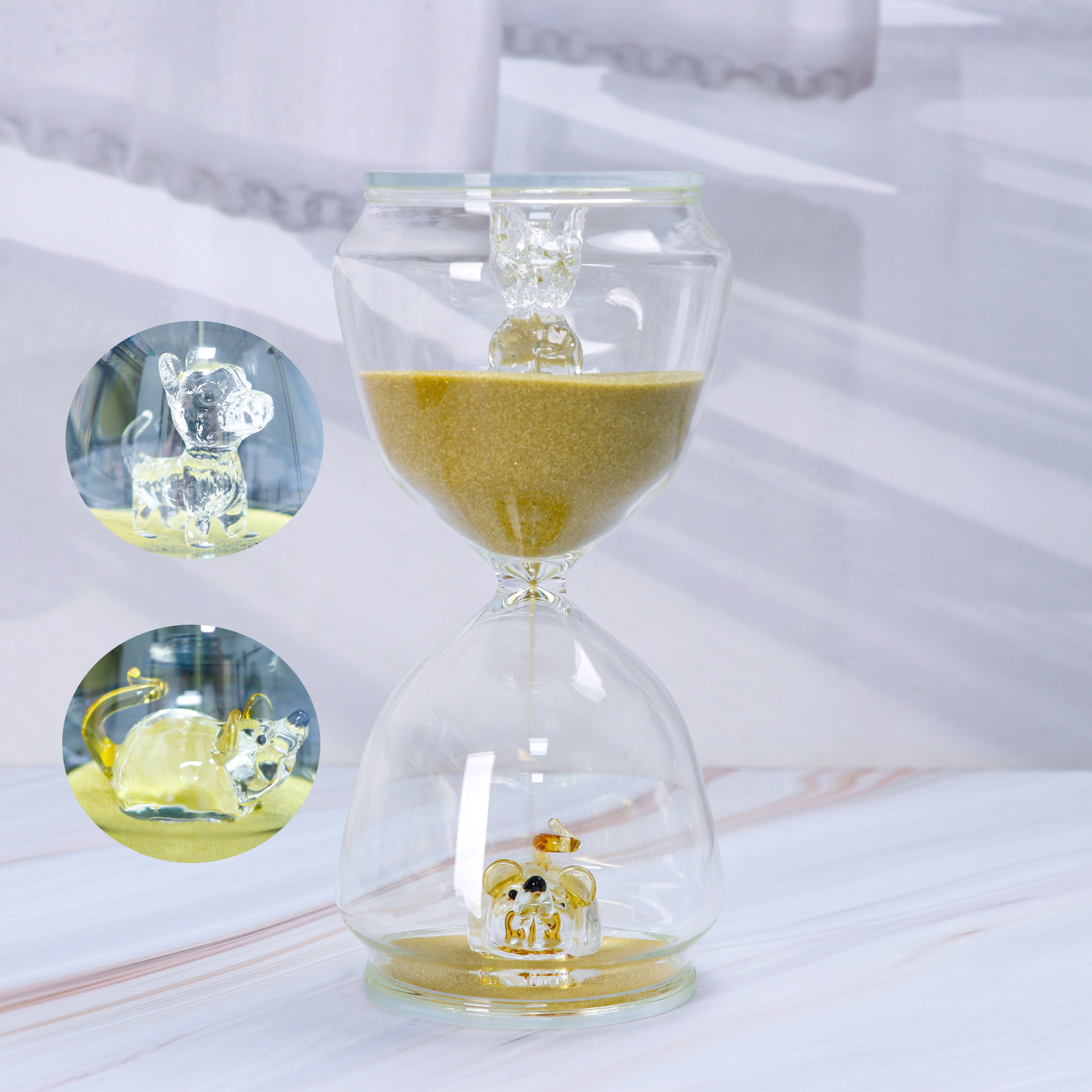 Souris transparente chiot-ambre