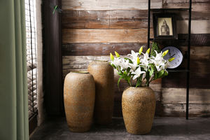 골동품 소박한 복고풍 농장 집 스타일 대형 바닥 꽃병 매트 유약 장식 빈티지 터치와 현대 점토 세라믹 - Product Image 2
