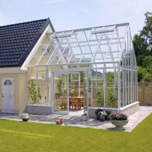 现代设计l形预制玻璃花园房屋铝框日光浴室娃娃屋可伸缩日光浴室价格