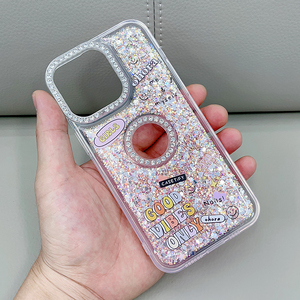 Long lanh kim cương lỗ Sequins rõ ràng QuickSand đá quý đá cát con heo đất Thỏ Dâu Tây Thượng Hải điện thoại di động trường hợp - Product Image 5