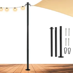 Jh-Mech Party Tuin Kerst Patio Achtertuin Verbeterde Staal Post Stand Voor Outdoor Zon Shade Sail Pole