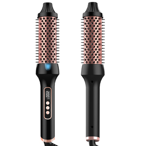 Precio de fábrica, cepillo térmico PTC doble, cepillo rizador de aire caliente iónico, cepillo rizador de pelo redondo de calentamiento rápido de doble voltaje - Product Image 6
