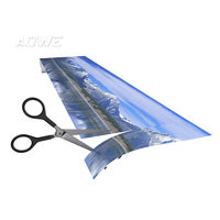 Film LED transparent incurvé ultra-fin adhésif personnalisé et créatif, écran couleur intégrale, film LED transparent