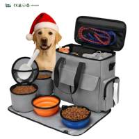 Sac de voyage multifonctionnel pour chien, organiseur portable pour animaux de compagnie avec séparateur amovible pour la randonnée et les voyages en voiture