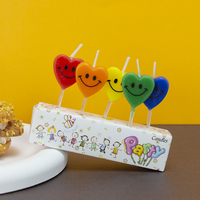 Bougies d'anniversaire colorées à visage souriant, prix d'usine, pour fêtes d'enfants, décoration artisanale pour la maison, mariages, Noël