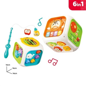 Cube d'activités <span class=keywords><strong>Montessori</strong></span> <span class=keywords><strong>6</strong></span>-en-1 : Tambour à six faces et piano – Jouet éducatif en plastique pour bébés et jeunes enfants - Product Image 4
