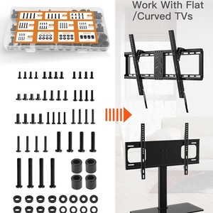 Kit de 92 Piezas de Tornillos para Soporte de TV, Métricos, Negros, de Zinc, M4, M5, M6, <span class=keywords><strong>M8</strong></span>, con Espaciadores de Plástico, para Instalación con Montaje <span class=keywords><strong>VESA</strong></span> - Product Image 3