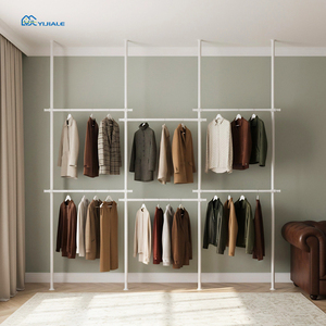 YIJIALE Organizzatore per Armadio a 2 Ripiani con Barre Appendiabiti, Multifunzionale, Antiruggine, Facile da Montare, Qualità Premium, Campione Disponibile - Product Image 1