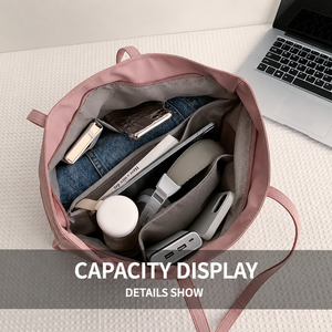 Ladies Soft PU Leather Shoulder Tote Bag Pink Large Capacity Casual Handbag Daily Shopping Work Bag OEM ODM Custom - Product Image 4