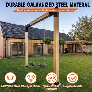 Kit de supports de pergola à 2 voies en forme de L pour bricolage, supports en bois pour poutres de 4x4 pouces, pour pergolas de patio - Product Image 2