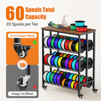 Support de filament pour imprimante 3D JH-Mech Strong avec espacement réglable des tiges, antirouille, en acier mobile, pour le rangement des filaments d'imprimante 3D