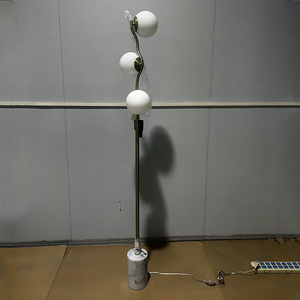 Lampe sur pied moderne à 3 globes avec base en marbre, lampe sur pied à boules de verre givré pour salon, chambre à coucher, décoration nordique pour la maison - Product Image 3