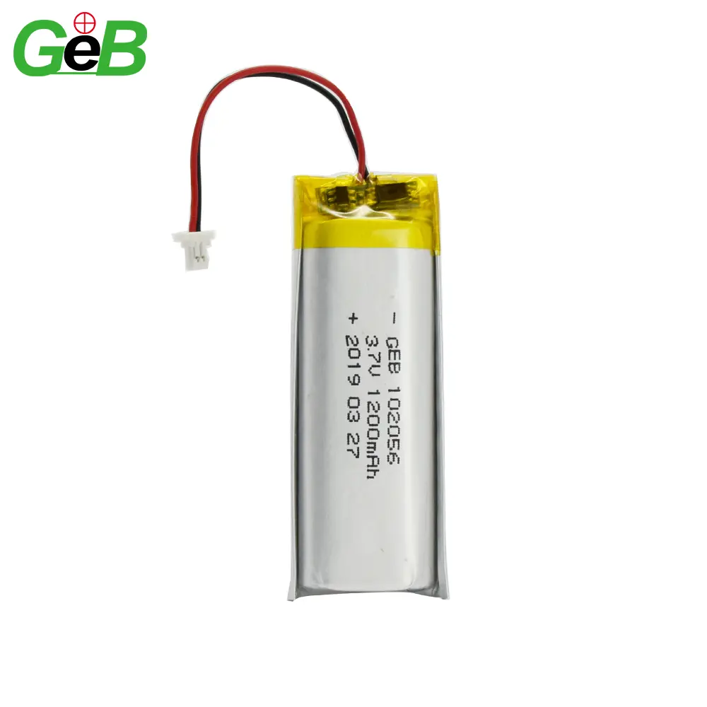 Rechargeable ली आयन बैटरी 102056 3.7v 1200mah 4.44wh लाइपो बैटरी लिथियम बहुलक बैटरी