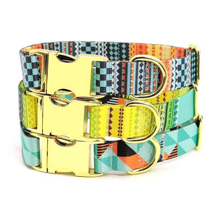 개인화 된 내구성 조정 가능한 인쇄 패션 디자인 패턴 승화 금속 버클과 부드러운 폴리에스터 개 칼라 - Product Image 6