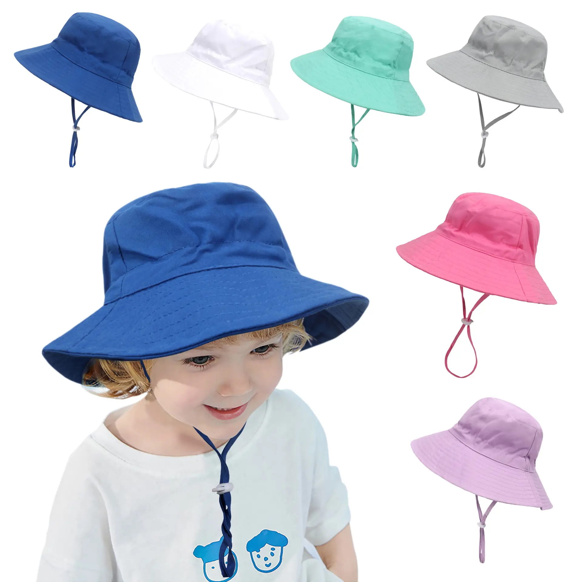 XS,M,L Summer Baby Sun Hat Protección UV Niños Sombrero de cubo para niñas Niños Outdoor Panama Beach Caps Toddler Infant Bucket Cap