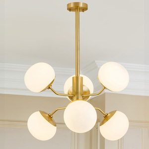 <span class=keywords><strong>Lampadario</strong></span> a sfera in vetro smerigliato bianco lampada a sospensione Post-moderna a 6 <span class=keywords><strong>sfere</strong></span> con materiale in ottone dal produttore cinese - Product Image 2