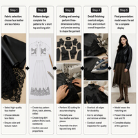 Ensemble jupe 2 pièces personnalisé D&M pour femme, haut en dentelle en similicuir à manches longues et jupe midi évasée, tenue vintage assortie