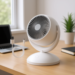 Ventilador de escritorio portátil recargable de 7-9.9 pulgadas, 4 velocidades, silencioso, oscilante, con temporizador, para uso en el hogar y la oficina. - Product Image 2