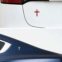Autocollant Emblème Croix 3D Métallique Chromé pour Arrière de Véhicule, Décalque de Carrosserie Anti-Rayures Non-Dommageable, pour BMW Toyota Honda