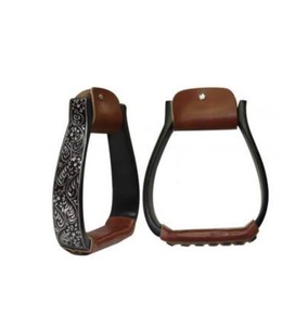 Étriers multifonctions en aluminium pour selle de cheval, adaptés aux styles d'équitation western et anglais, avec une structure robuste et un design ergonomique. - Product Image 1