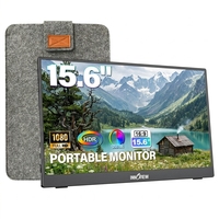 Moniteur portable de 15,6 pouces avec haut-parleurs intégrés, résolution 1920x1080, fréquence de rafraîchissement de 60 Hz, écran mat pour jeux Xbox PS4 PS5