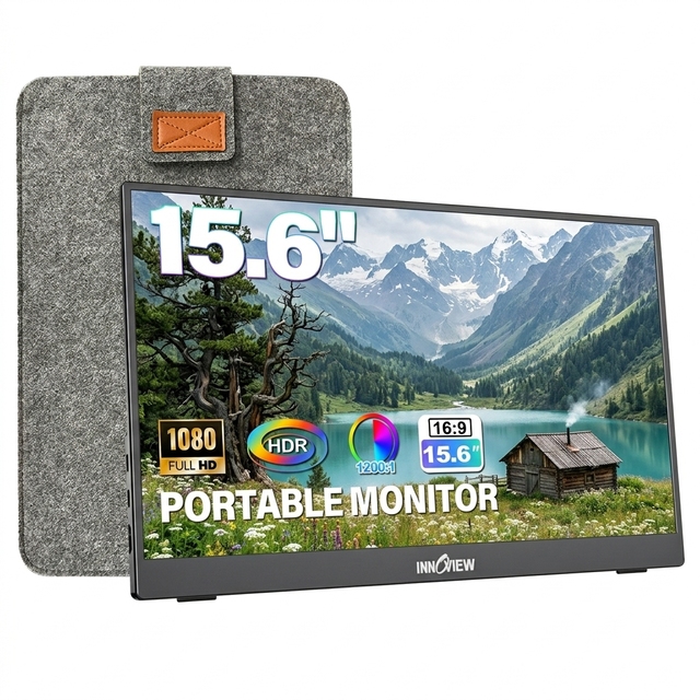 15.6 Inch Portable Monitor With Built in Speakers 1920X1080 60Hz Refresh Rate Matte Screen for Xbox PS4 PS5 Gaming