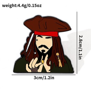 Broche souvenir de <span class=keywords><strong>film</strong></span> de dessin animé en gros Épinglette en émail de pirate - Product Image 6
