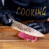 Ensemble de couteaux de cuisine professionnels en acier inoxydable 3Cr13 à motif martelé, 2 pièces, avec manche en bois Pakka