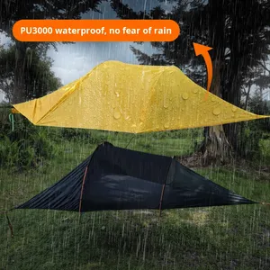 Tenda a Tunnel Triangolare per Campeggio all'Aperto, Sospesa, Impermeabile, Anti-Zanzare, Tenda Aerea da Albero Gialla/Nera - Product Image 2