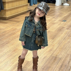 2023 autunno bambini 2 pezzi ragazze jean due pezzi set <span class=keywords><strong>giacca</strong></span> + camicie - Product Image 1