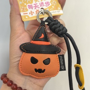 Porte-clés d'Halloween personnalisé, breloque fantôme et citrouille mignons brodés avec cordon tressé, cadeau <span class=keywords><strong>de</strong></span> fête - Product Image 2