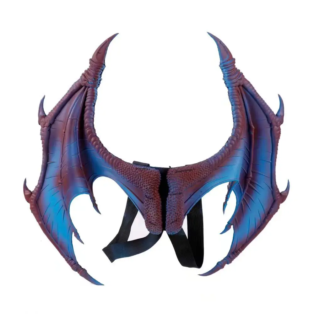 Fantasia de dragão infantil com asas assustadoras, vestido de carnaval para festa de Halloween, cosplay, máscara realista de asas de dragão