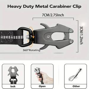 Cuerda de tracción de moda para mascotas reflectante sólida de nailon táctico para perros grandes transfronterizos con cintas, hebilla de rana, correa para perros - Product Image 4