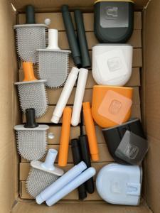 Accessoires de salle de bain, brosse de nettoyage WC à tête plate, brosse de toilette murale, brosse de toilette en silicone avec support - Product Image 5