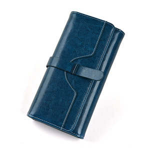 Portafoglio Lungo da <span class=keywords><strong>Donna</strong></span> in Vera Pelle Vintage con Grande Capacità e Molteplici Scomparti per Carte, Design alla Moda, Portafoglio Antifurto RFID - Product Image 6