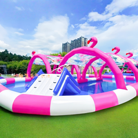Parc aquatique gonflable en PVC personnalisé certifié CE, piscine pour enfants avec auvent, équipement de jeu commercial extérieur parent-enfant