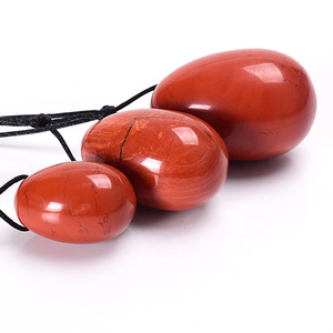 Natural Stone Egg Red Jasper Yoni Egg Women Vaginal <b>Massage</b> <b>Ball</b> Red Jasper Egg Drilled Undrilled 3 Piece Set - Product Image 2
